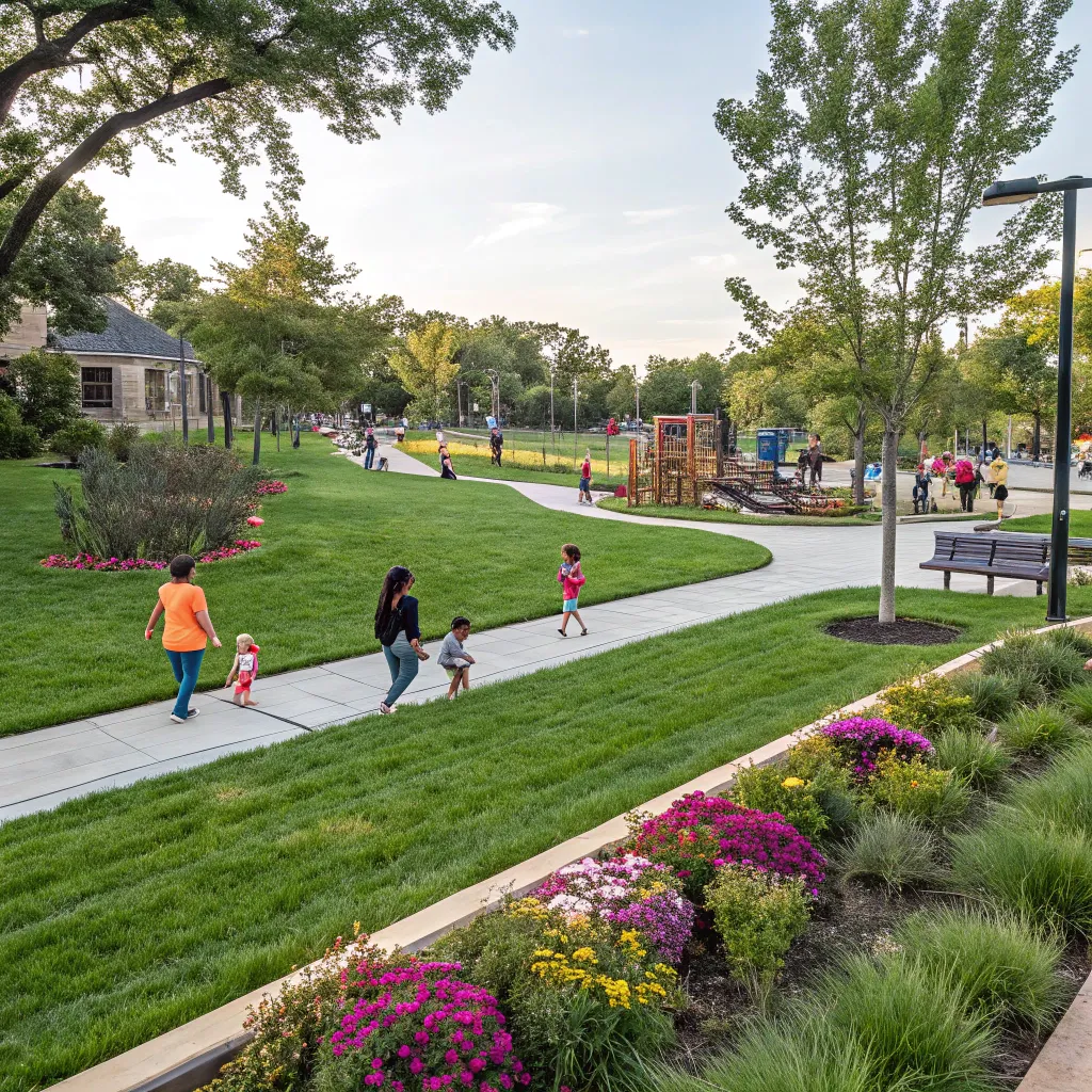 Thriving community green space post drainage solution