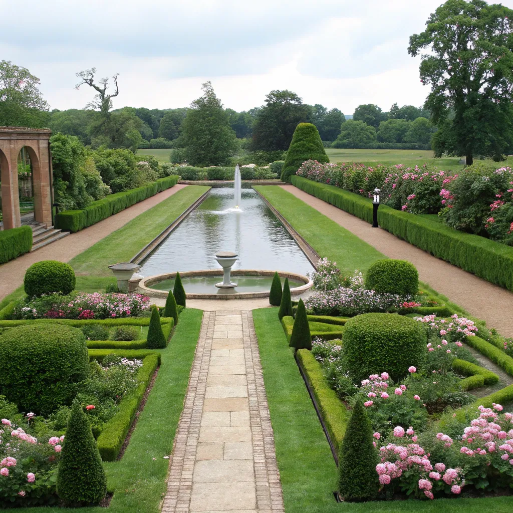 Restored historic garden with improved drainage