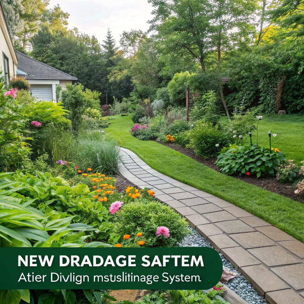 Lush garden after drainage system installation